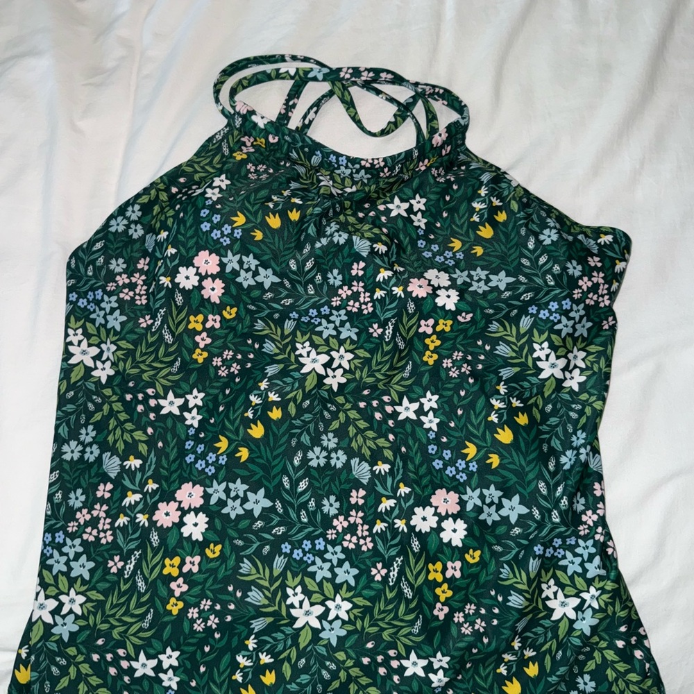 Lime Ricki Floral Bikini Top - Green and Yellow